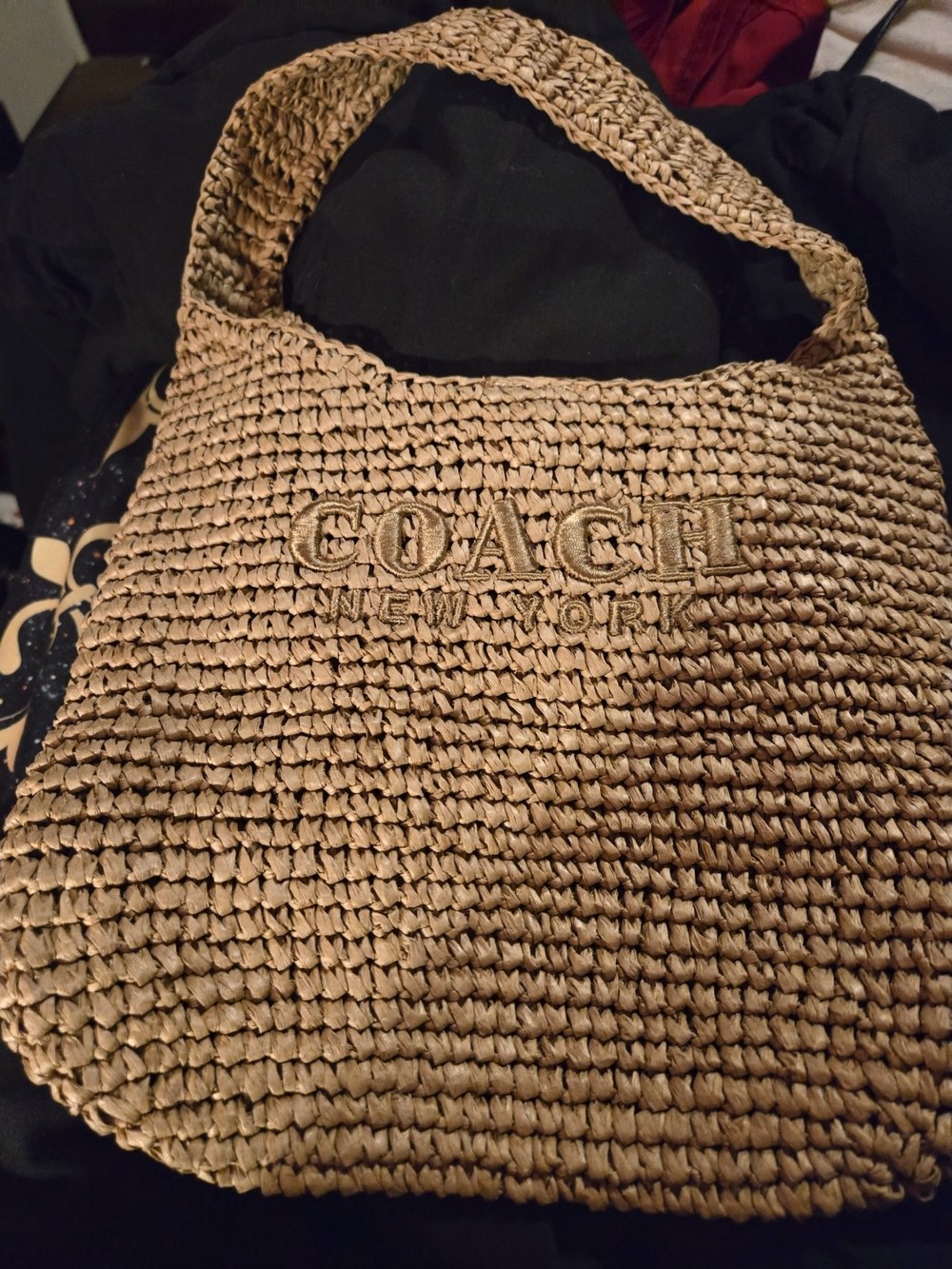 Woven Straw Tote - Natural Tan